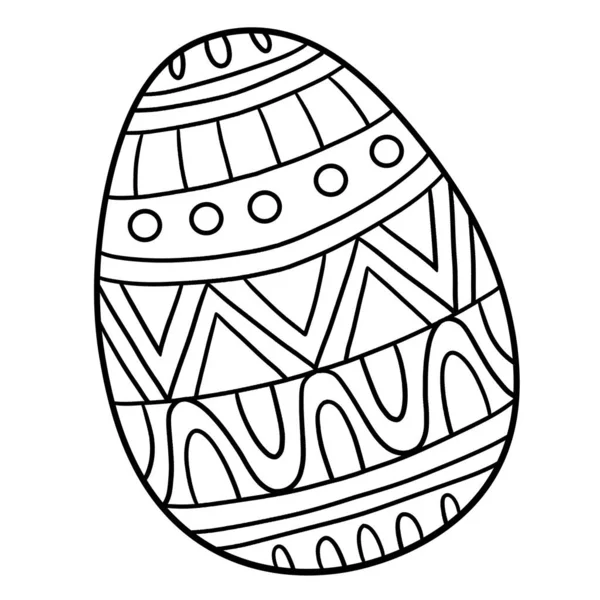 Симпатичная Смешная Страница Раскраски Пасхального Яйца Обеспечивает Детям Часы Раскрашивания — стоковый вектор
