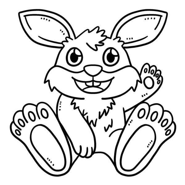 一个可爱的有趣的颜色页的兔子坐 为孩子们提供几个小时的彩色娱乐 这一页很容易 适用于幼儿及幼儿 — 图库矢量图片