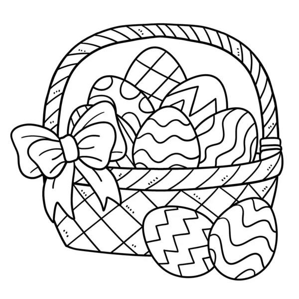 Cute Funny Coloring Page Easter Eggs Basket Provides Hours Coloring — Stock Vector