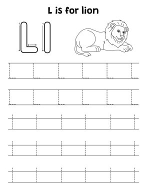 Aslanın sevimli ve komik bir iz sürme sayfası. Çocuklara saatlerce eğlence takibi sağlıyor. Takip etmek için, bu sayfa çok kolay. Küçük çocuklar ve yeni yürümeye başlayanlar için uygun..