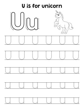 Zıplayan tek boynuzlu atın sevimli ve komik bir iz sürme sayfası. Çocuklara saatlerce eğlence takibi sağlıyor. Takip etmek için, bu sayfa çok kolay. Küçük çocuklar ve yeni yürümeye başlayanlar için uygun..