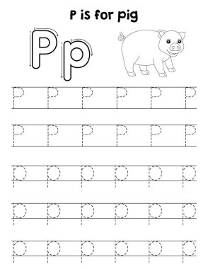 Bir domuzun sevimli ve komik bir iz sürme sayfası. Çocuklara saatlerce eğlence takibi sağlıyor. Takip etmek için, bu sayfa çok kolay. Küçük çocuklar ve yeni yürümeye başlayanlar için uygun..
