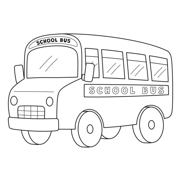Uma Página Colorir Bonito Engraçado Para 100Th Day School Bus —  Vetores de Stock