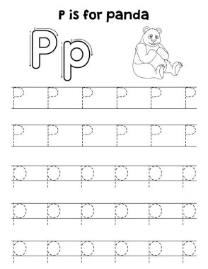 Bir pandanın sevimli ve komik bir iz sürme sayfası. Çocuklara saatlerce eğlence takibi sağlıyor. Takip etmek için, bu sayfa çok kolay. Küçük çocuklar ve yeni yürümeye başlayanlar için uygun..