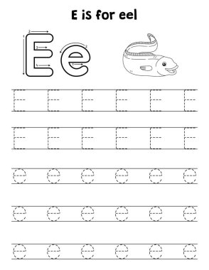 Yılan balığının sevimli ve komik bir iz sürme sayfası. Çocuklara saatlerce eğlence takibi sağlıyor. Takip etmek için, bu sayfa çok kolay. Küçük çocuklar ve yeni yürümeye başlayanlar için uygun..