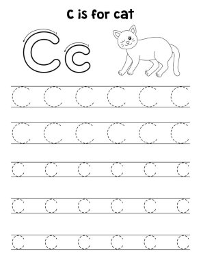 Bir kedinin sevimli ve komik bir iz sürme sayfası. Çocuklara saatlerce eğlence takibi sağlıyor. Takip etmek için, bu sayfa çok kolay. Küçük çocuklar ve yeni yürümeye başlayanlar için uygun..