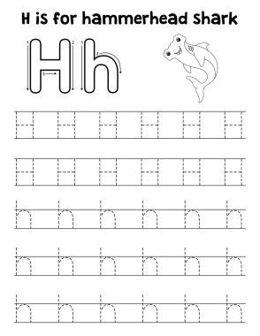 Çekiç başlı köpekbalığının sevimli ve komik bir iz sürme sayfası. Çocuklara saatlerce eğlence takibi sağlıyor. Takip etmek için, bu sayfa çok kolay. Küçük çocuklar ve yeni yürümeye başlayanlar için uygun..