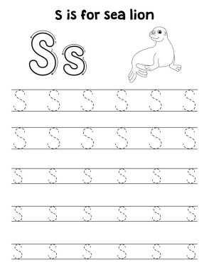 Deniz aslanının sevimli ve komik bir iz sürme sayfası. Çocuklara saatlerce eğlence takibi sağlıyor. Takip etmek için, bu sayfa çok kolay. Küçük çocuklar ve yeni yürümeye başlayanlar için uygun..