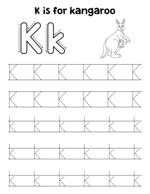 Kid 'le birlikte bir kangurunun sevimli ve komik bir iz sürme sayfası. Çocuklara saatlerce eğlence takibi sağlıyor. Takip etmek için, bu sayfa çok kolay. Küçük çocuklar ve yeni yürümeye başlayanlar için uygun..