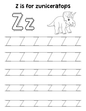 Bir Zuniceratops 'un sevimli ve komik bir iz sürme sayfası. Çocuklara saatlerce eğlence takibi sağlıyor. Takip etmek için, bu sayfa çok kolay. Küçük çocuklar ve yeni yürümeye başlayanlar için uygun..