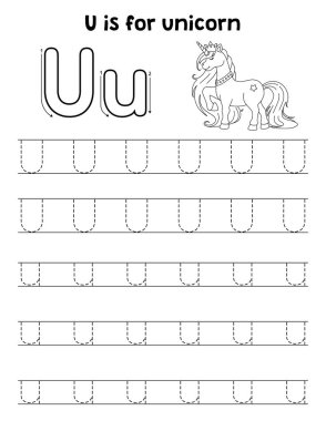 Bir Unicorn 'un sevimli ve komik bir iz sürme sayfası. Çocuklara saatlerce eğlence takibi sağlıyor. Takip etmek için, bu sayfa çok kolay. Küçük çocuklar ve yeni yürümeye başlayanlar için uygun..