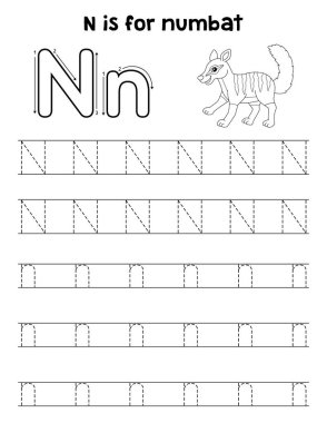 Bir Numbat 'ın sevimli ve komik bir iz sürme sayfası. Çocuklara saatlerce eğlence takibi sağlıyor. Takip etmek için, bu sayfa çok kolay. Küçük çocuklar ve yeni yürümeye başlayanlar için uygun..