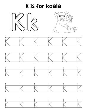 Bir Koala 'nın sevimli ve komik bir iz sürme sayfası. Çocuklara saatlerce eğlence takibi sağlıyor. Takip etmek için, bu sayfa çok kolay. Küçük çocuklar ve yeni yürümeye başlayanlar için uygun..