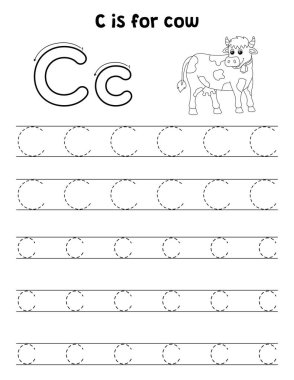 Bir İnek 'in sevimli ve komik bir iz sürme sayfası. Çocuklara saatlerce eğlence takibi sağlıyor. Takip etmek için, bu sayfa çok kolay. Küçük çocuklar ve yeni yürümeye başlayanlar için uygun..