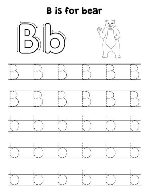 Bir ayının sevimli ve komik bir iz sürme sayfası. Çocuklara saatlerce eğlence takibi sağlıyor. Takip etmek için, bu sayfa çok kolay. Küçük çocuklar ve yeni yürümeye başlayanlar için uygun..