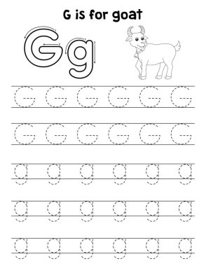 Bir keçinin sevimli ve komik bir iz sürme sayfası. Çocuklara saatlerce eğlence takibi sağlıyor. Takip etmek için, bu sayfa çok kolay. Küçük çocuklar ve yeni yürümeye başlayanlar için uygun..