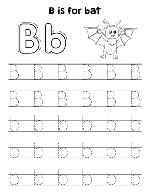 Yarasanın sevimli ve komik bir iz sürme sayfası. Çocuklara saatlerce eğlence takibi sağlıyor. Takip etmek için, bu sayfa çok kolay. Küçük çocuklar ve yeni yürümeye başlayanlar için uygun..