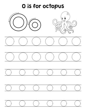 A cute and funny tracing page of an Octopus. Provides hours of tracing fun for children. To trace, this page is very easy. Suitable for little kids and toddlers. clipart