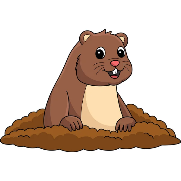 Cartoon Clipart Shows Happy Groundhog Day Illustration — Stock Vector