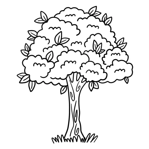 Eine Süße Und Lustige Malseite Eines Earth Day Big Tree — Stockvektor