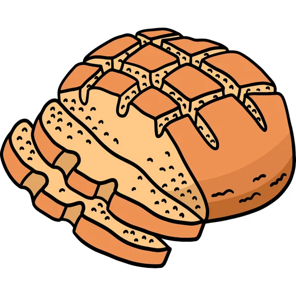 Clipart Dessin Animé Montre Une Illustration Slice Irish Soda Bread — Image vectorielle