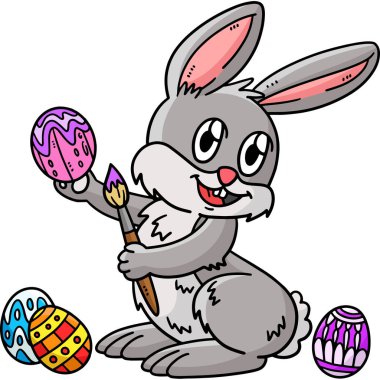 Bu karikatür, bir tavşanın Paskalya Yumurtası çizimini gösteriyor..