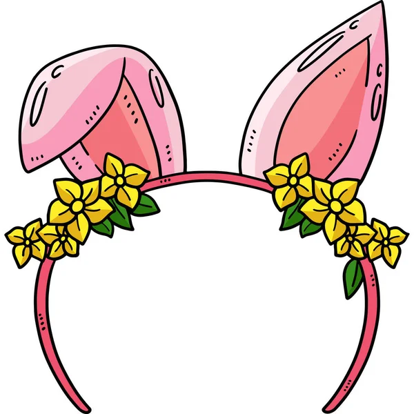 Este Clipart Dos Desenhos Animados Mostra Uma Ilustração Bunny Headband — Vetor de Stock