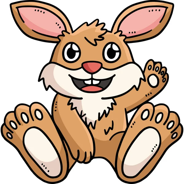 Este Clip Dibujos Animados Muestra Una Ilustración Bunny Sitting — Vector de stock