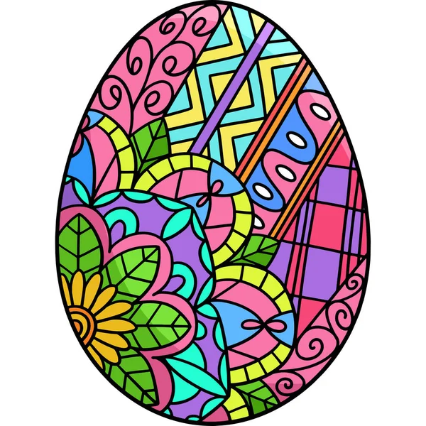 Kreskówka Clipart Pokazuje Wielkanoc Egg Mandala Ilustracji — Wektor stockowy