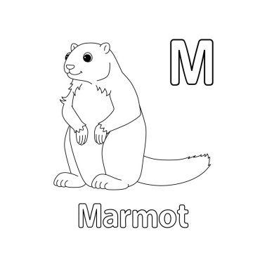 Bu ABC vektör resmi bir Marmot Hayvan boyama sayfasını gösterir. Beyaz bir arka planda izole edilmiştir. Çocuklar ve ilkokul öğrencilerinin alfabeyi ve harfleri öğrenmesi için mükemmel..