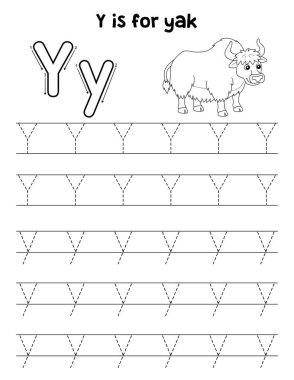 Bir Yak Hayvanı 'nın sevimli ve komik bir iz sürme sayfası. Çocuklara saatlerce eğlence takibi sağlıyor. Takip etmek için, bu sayfa çok kolay. Küçük çocuklar ve yeni yürümeye başlayanlar için uygun..