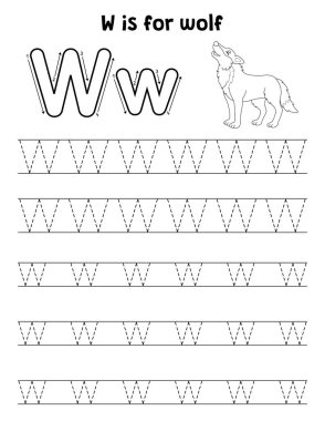 Bir kurdun sevimli ve komik bir iz sürme sayfası. Çocuklara saatlerce eğlence takibi sağlıyor. Takip etmek için, bu sayfa çok kolay. Küçük çocuklar ve yeni yürümeye başlayanlar için uygun..