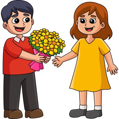 Bu karikatür, Sevgililer Günü 'nde Aşk Çifti illüstrasyonunu gösteriyor..