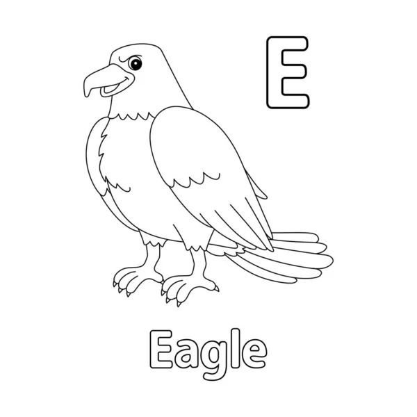 Tento Vektorový Snímek Abc Zobrazuje Stránku Barvami Eagle Animal Izolován — Stockový vektor