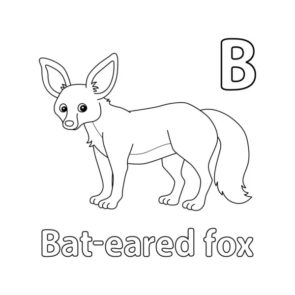 stock vector This ABC vector image shows a Bat-eared Fox coloring page. It is isolated on a white background. Perfect for children and elementary school students to learn the alphabet and all its letters.