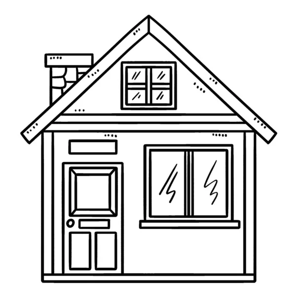 Cute Funny Coloring Page House Provides Hours Coloring Fun Children — Archivo Imágenes Vectoriales