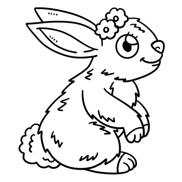 Cute Funny Coloring Page Rabbit Flower Head Provides Hours Coloring — Stock Vector