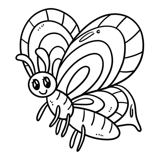 Cute Funny Coloring Page Butterfly Provides Hours Coloring Fun Children — Stock Vector