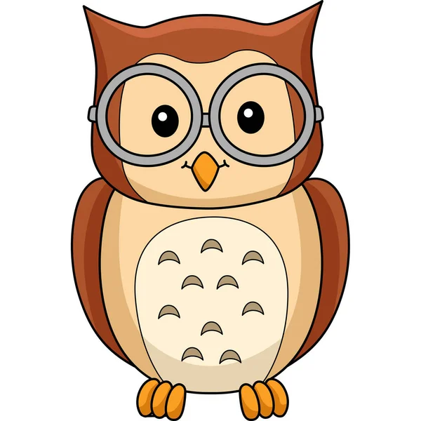 Cartoon Clipart Shows Owl Animal Illustration — Stock Vector