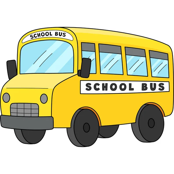 Цей Мультяшний Кліпарт Показує 100 День Шкільного Автобуса Ілюстрації — стоковий вектор