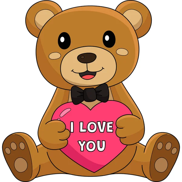 stock vector This cartoon clipart shows a Valentines Day Teddy Bear illustration.