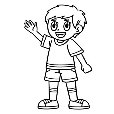 A cute and funny coloring page of a Happy Boy. Provides hours of coloring fun for children. Color, this page is very easy. Suitable for little kids and toddlers.