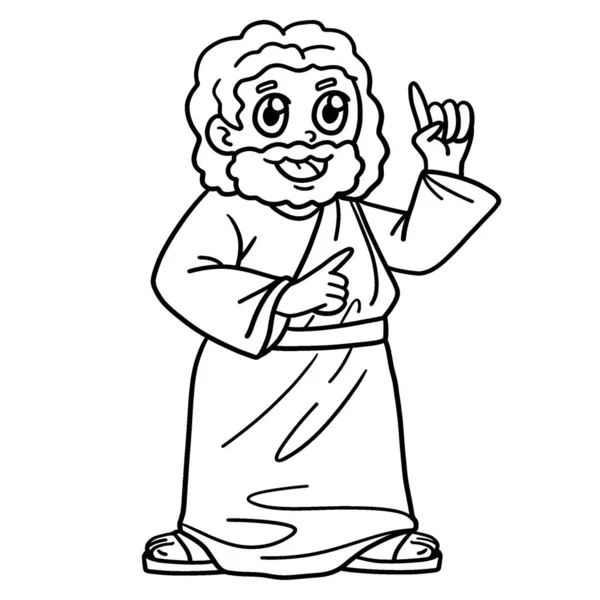 Cute Funny Coloring Page Jesus Preaching Provides Hours Coloring Fun — Stock Vector