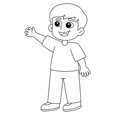 A cute and funny coloring page of a Happy Boy. Provides hours of coloring fun for children. Color, this page is very easy. Suitable for little kids and toddlers.