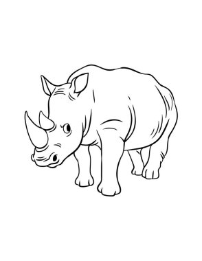 Gergedanın sevimli ve komik renkli bir sayfası. Çocuklar için saatlerce boyama eğlencesi sağlıyor. Renk, bu sayfa çok kolay. Küçük çocuklar ve yeni yürümeye başlayanlar için uygun..