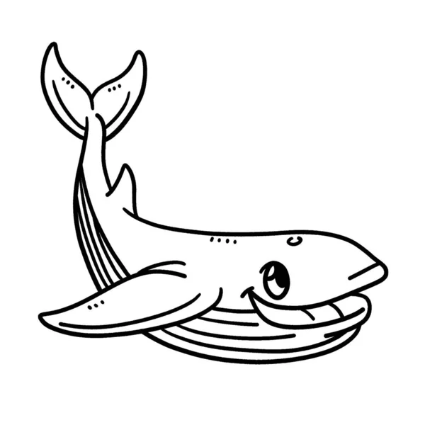 Μια Χαριτωμένη Και Αστεία Σελίδα Χρωματισμού Του Baby Whale Sharks — Διανυσματικό Αρχείο