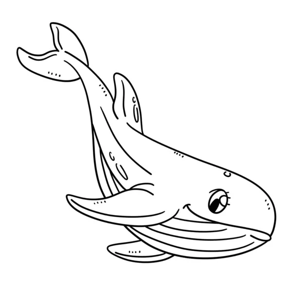 Μια Χαριτωμένη Και Αστεία Σελίδα Χρωματισμού Της Μητέρας Φάλαινας Καρχαρίες — Διανυσματικό Αρχείο