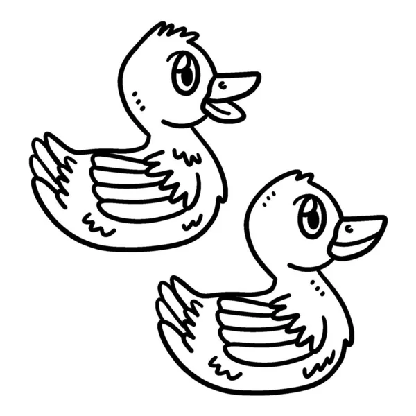 Una Simpatica Divertente Pagina Colorare Baby Duck Fornisce Ore Divertimento — Vettoriale Stock