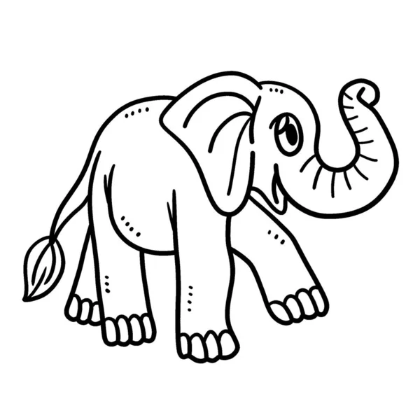 Cute Funny Coloring Page Baby Elephant Provides Hours Coloring Fun — Archivo Imágenes Vectoriales