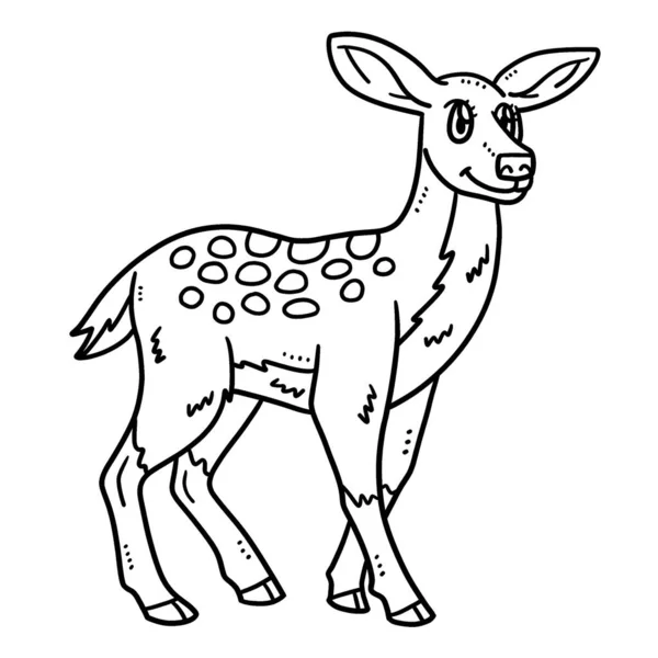 一个可爱和有趣的彩色页母鹿 为孩子们提供几个小时的彩色娱乐 这一页很容易 适用于幼儿及幼儿 — 图库矢量图片